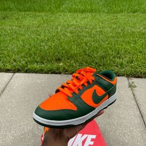 Nike Dunks low men size 11. Miami Hurricanes